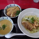 Chuukasoba Warakuan - エビつけ麺+あぶりチャーシュー丼