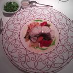 レストラン コバヤシ - 新潟県佐渡産アラの蒸し焼き　南フランス風野菜と車海老添え