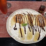 CAFE＆GALERIE ちろる庵 - 焼きたてスフレチョコバナナ 1,450円