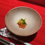 天ぷら酒房 西むら - 先付　菊　いくら