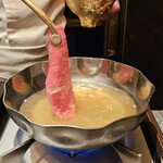 西麻布 焼肉 X - サーロインのしゃぶしゃぶ