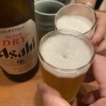 炭焼きうなぎの魚伊 - 乾杯〜!