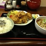 うどん万福 - 唐揚げ定食