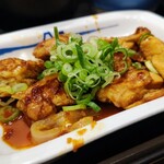 松屋 - 鶏のバター醤油炒め定食（ライス特盛） 生玉子 820円