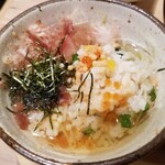 こめらく たっぷり野菜とお茶漬けと。 - 鮭イクラダシ茶漬け。