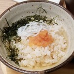 こめらく たっぷり野菜とお茶漬けと。 - しらす明太子ダシ茶漬け。