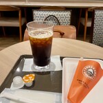 サンマルクカフェ - アイスコーヒー、チョコクロ