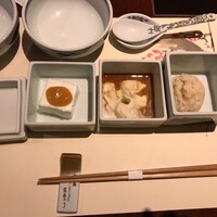 梅の花 銀座並木通店 - 嶺岡豆腐、湯葉煮、お浸し