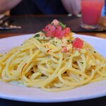 フォセッタ - ズワイガニ、サフランのクリームソース スパゲッティ