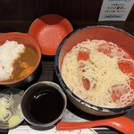 Kurumaya - 朝定食②：生冷麦+カレー　420円