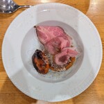 La Stalla - 柿の発酵バターローストに梅山豚のプロシュートコット