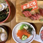 大福丸 - 生ガキ、本まぐろ刺し、いくら丼小、本まぐろ丼小