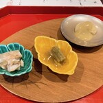 割烹 新多久 - 先付け3種