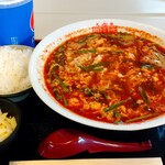 元祖辛麺屋 桝元 - 「元祖辛麺  リゾットセット」全景