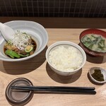Shinyuu - 豚の角煮、白飯、西京味噌の味噌汁