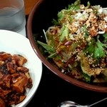 中国四川料理 天府仙臺 - 冷やし担々麺¥800と麻婆飯¥250(2013.10)