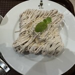 ピノキオ - 贅沢モンブランの厚切りトースト770円