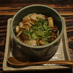 酒盃 - 茸、鶏、秋の根菜の煮込み