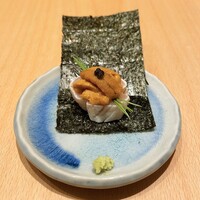 焼鳥 鐡 - 雲丹とキャビアとささみの海苔巻き