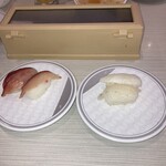Hamazushi - マグロ　エンガワ(寿司の中で1番美味しかった)