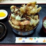 みずなぎ - 天丼（大穴子＋エビ　野菜盛り）