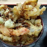 みずなぎ - 天丼（大穴子＋エビ　野菜盛り）（アップ）