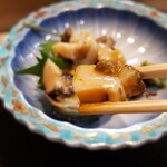 末広寿司 - 房州産アワビの刺身(肝醤油和え)