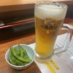 やきとり 山鳥 - ビール中