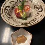 たか田八祥 - お造り。海の無い岐阜なのに、間違いのない良い食材。泡醤油で頂くと、食材に醤油が偏らず美味