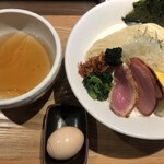 鴨出汁中華蕎麦 麺屋yoshiki - 鴨出汁手揉み昆布水つけ蕎麦（塩）