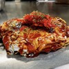 Okonomiyaki Ando Tempanya Hibiki - そば肉玉トッピングイカ天紅しょうが