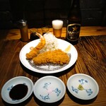 Katsuyoshi - 【ロースかつ 110g・車海老フライ・瓶ビール】