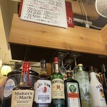 武蔵ノ麦穂 - カウンター上部にもボードメニュー