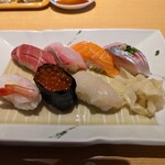 政寿司セットの寿司7貫(2023年9月)