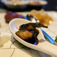 龍天門 - 獅子唐の海老すり身詰め（前菜盛り合わせ）