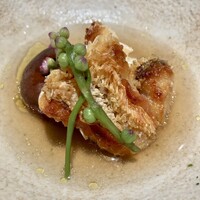 日本のイタリア料理店 sai - 三河湾の釣りの甘鯛鱗焼　そのブロードと
