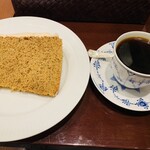 Tsubakiya Kafe - 紅茶シフォンケーキの深煎りブレンドセット^ - ^