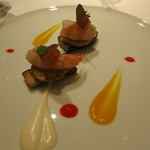 レストラン ラッセ - 25年10月　才巻海老と茄子、里芋のジェノヴァ風　白マスの卵を添えて　パンナ・アーチダ　グラッパの香り