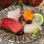 お料理 七草 - 天然本鮪 中トロに鮃､伊佐木に陸奥湾産の帆立貝柱