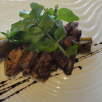 sfida - シャラン鴨モモ肉グリル　牛蒡のフリットとバルサミコソース