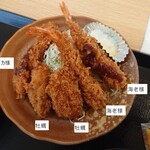 Katsuya Fasshon Kuruzu Hitachi Nakaten - 60万食限定の秋の海鮮フライT-SHOCK（定食）979円