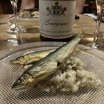 ビストロマルコ - 鮎のコンフィ　うるかリゾット