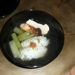 六雁 - 4-椀-鱧の葛たたき椀 松茸（H25.8.2x）