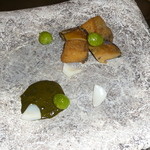 六雁 - 7-蒸-六雁スペシャリテ／蝦夷鮑蒸し&揚げ 肝ソース（H25.8.2x）