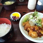 西竹食堂 - 若鶏の甘酢あんかけ定食