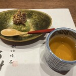 やす多” - 抹茶のシャーベットのつぶあん添え