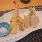 鮨 玉かがり 天ぷら 玉衣 - ギリシャのヴァージンオイル！　まさかの組合せで奇跡の天ぷらに