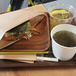 ポーたま - アジタル、もずくスープ、さんぴん茶