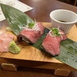 長濱浪漫ビール - 近江牛のにぎり　1,210円