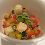 中にチーズが入っていて混ぜて食べます。